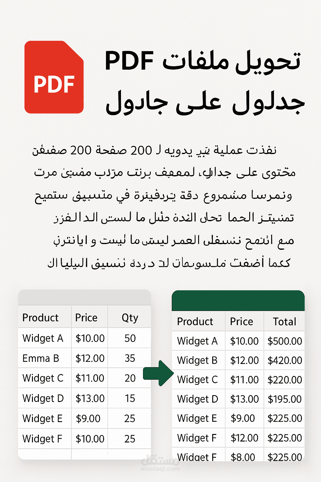 تحويل ملفات PDF إلى جداول Excel قابلة للتحليل