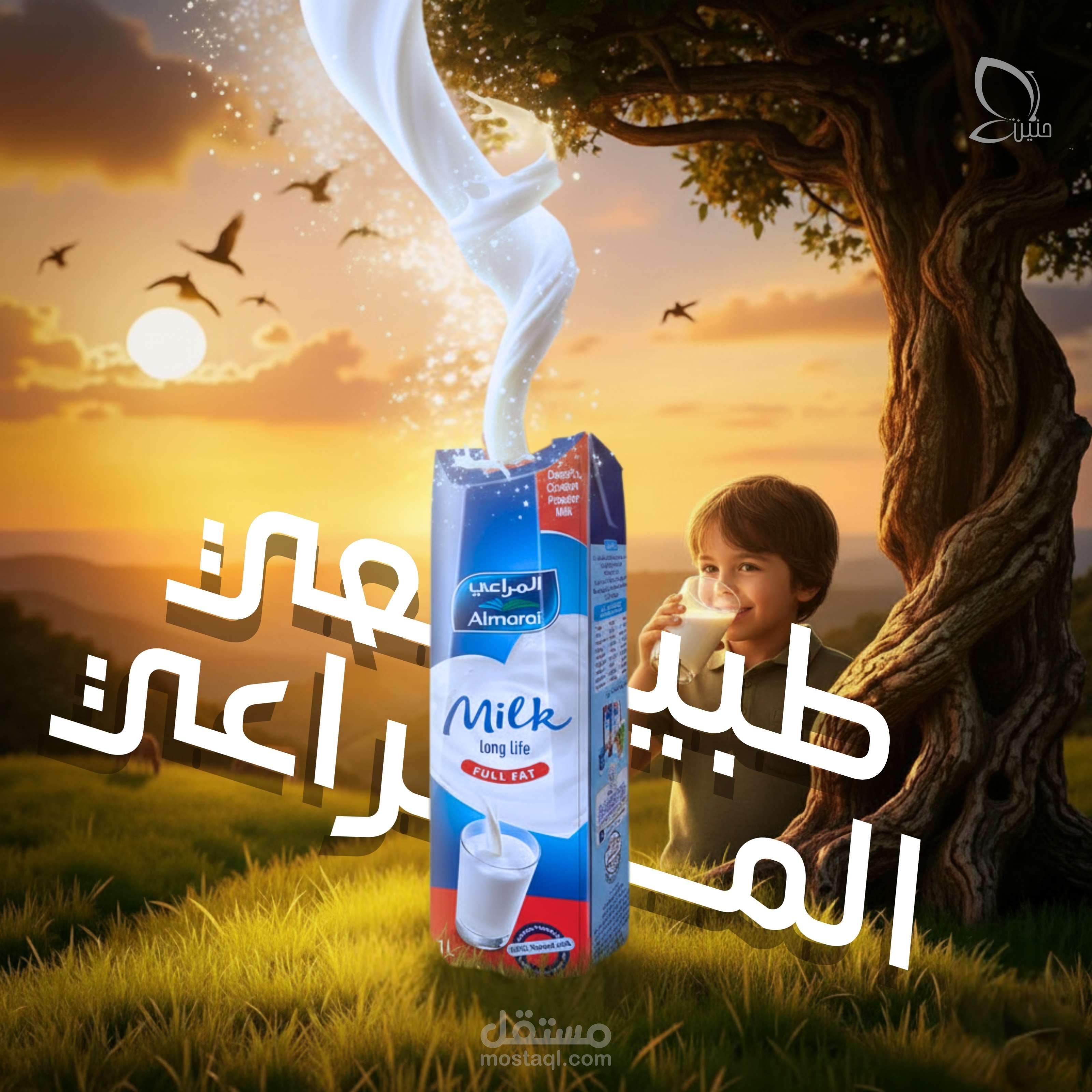 تصميم سوشيال ميديا لحليب طبيعي