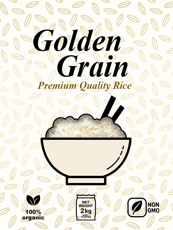 Golden Grain – Premium Rice Packaging Design