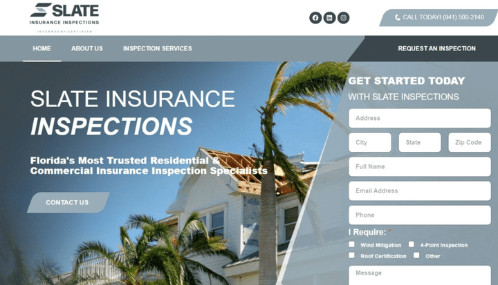 تصميم وتطوير موقع إلكتروني احترافي Slate-Insurance