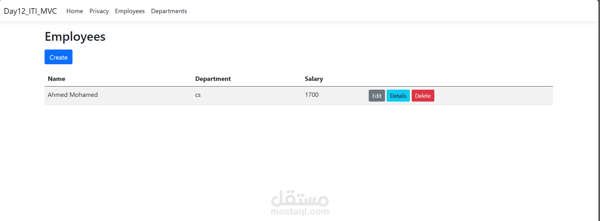 Employee Department Management MVC Project