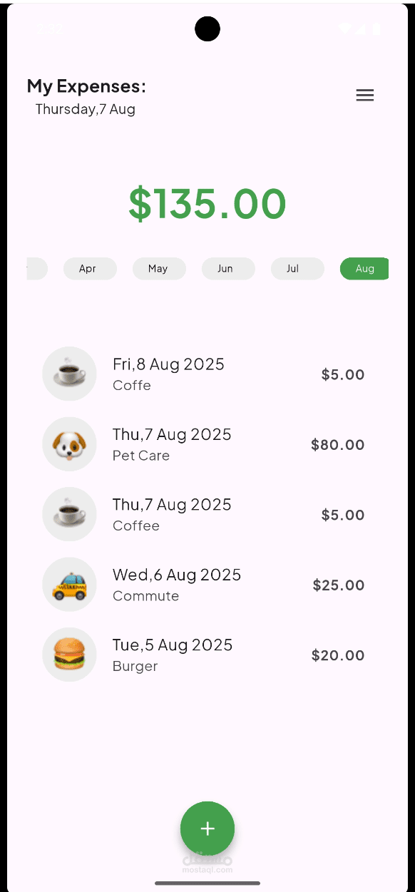 تطبيق إدارة المصروفات (Expenzo) باستخدام Flutter