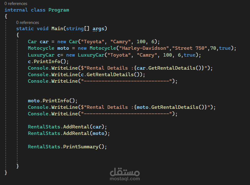 Vehicle Rental System – C# Console Application (Source Code)