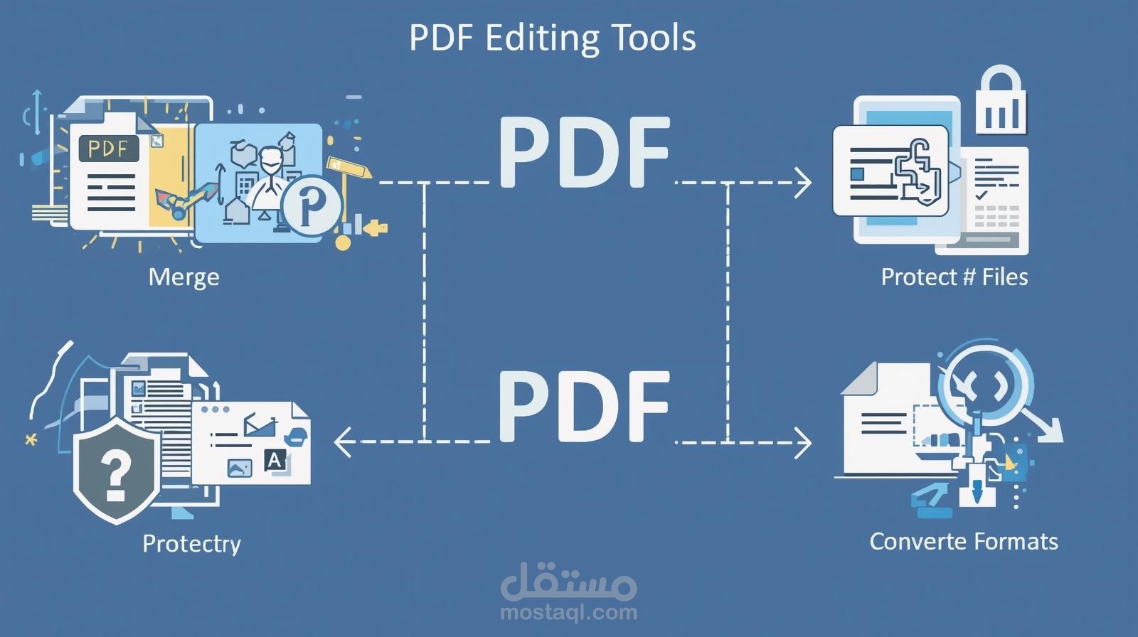 خدمة شاملة لإدارة ملفات PDF – تحويل، دمج، ضغط، حماية، وأكثر