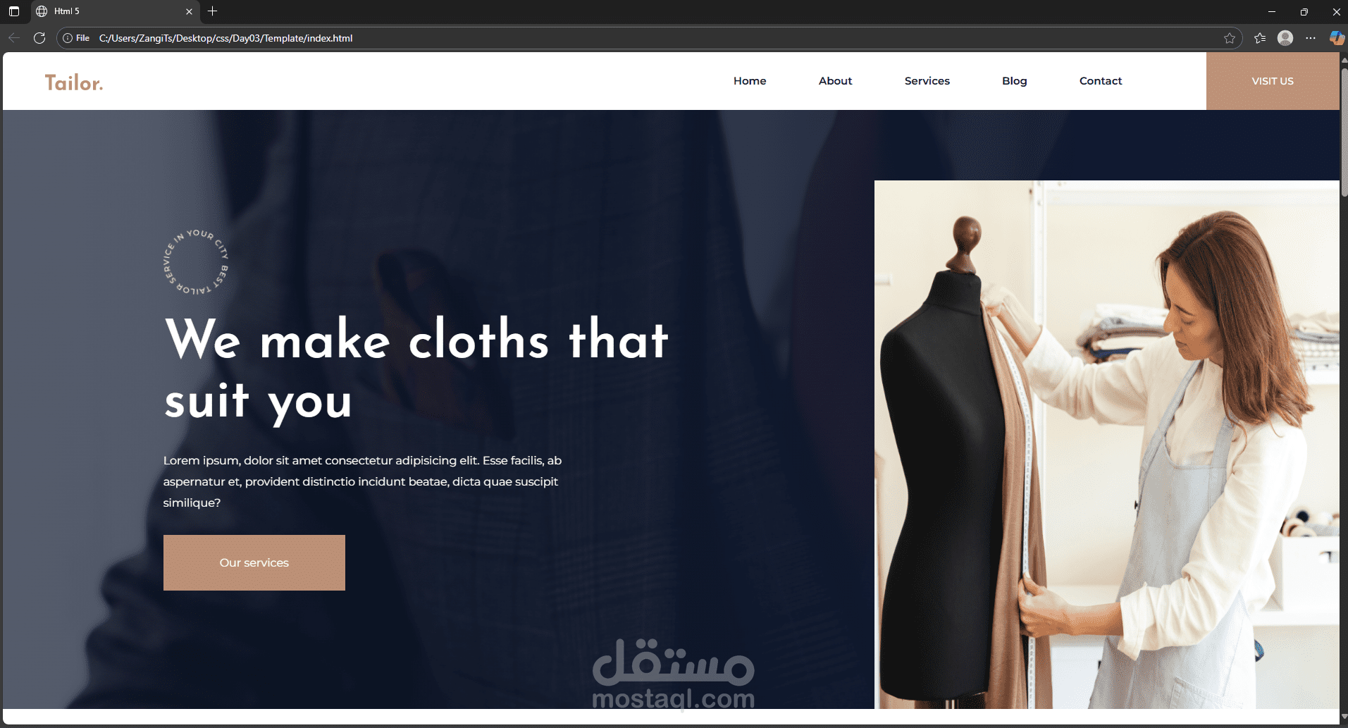 Tailor Website – Custom Clothing Services