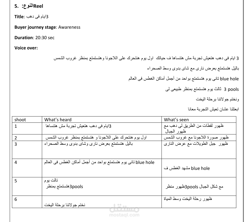 سكريبت إبداعي لفيديو إنستجرام