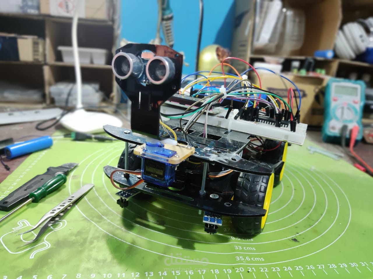 Line Following & Obstacle Avoidance Robot using ATmega32A