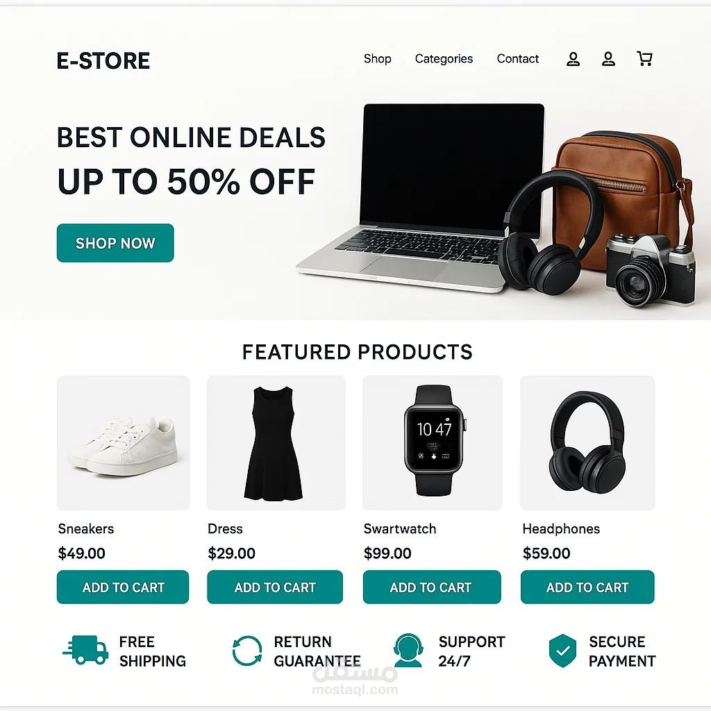 E-Commerce Website – متجر إلكتروني احترافي متكامل