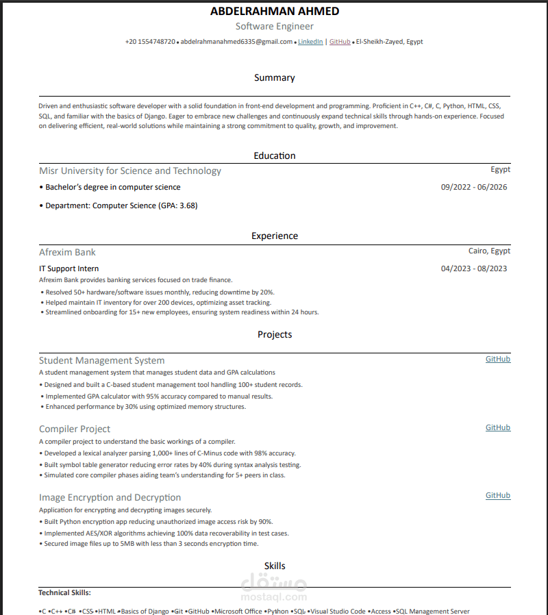 إنشاء CV