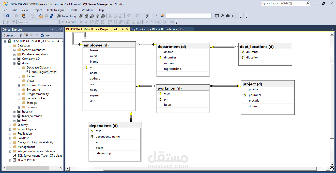 تصميم وتحليل قاعدة بيانات (ERD) باحترافية باستخدام SQL Server
