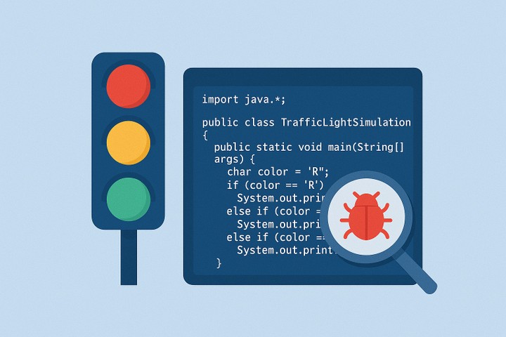 محاكاة إشارة المرور بلغة Java مع التحقق من المدخلات