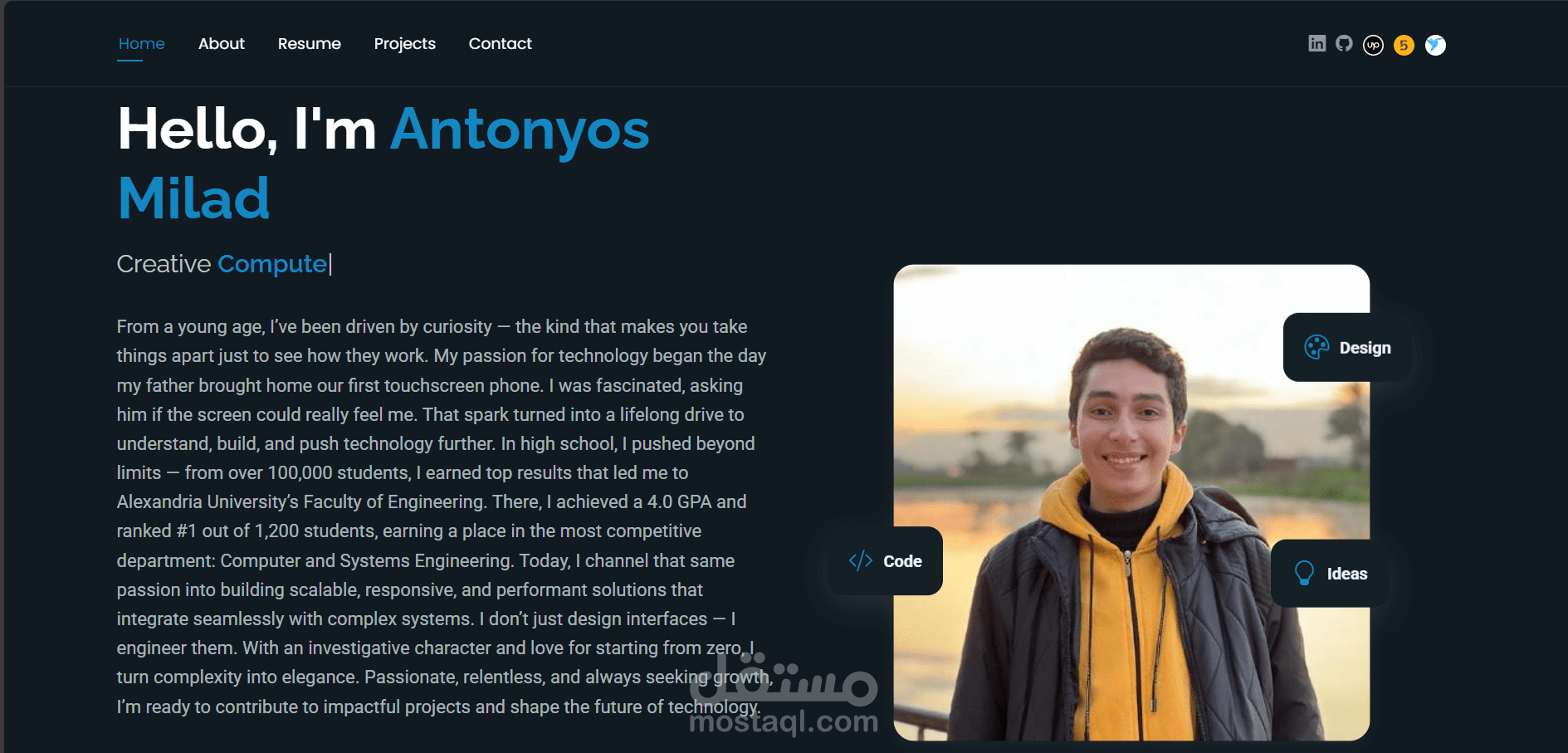 personal portfolio customizing