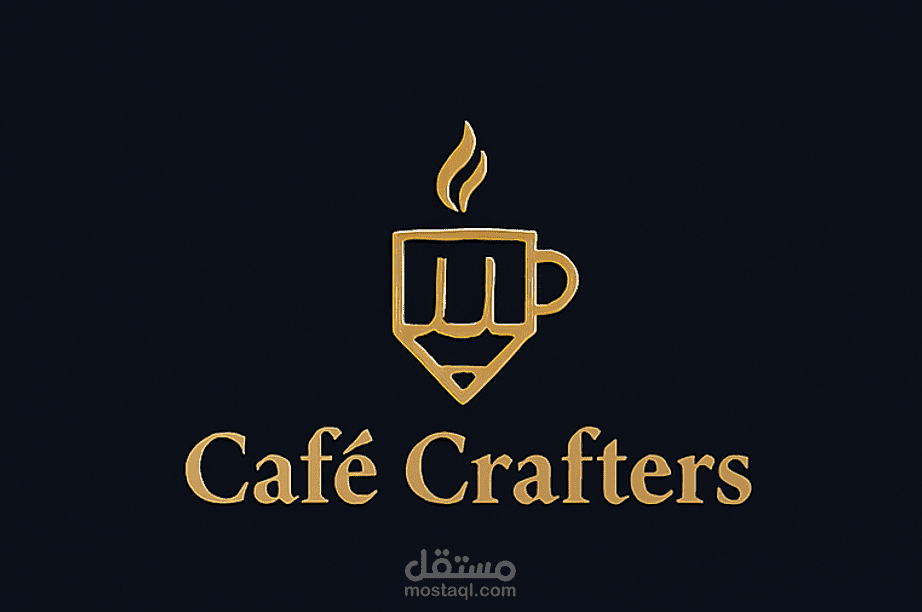 تصميم شعار مبتكر وهوية بصرية كاملة لمقهى "Café Crafters"