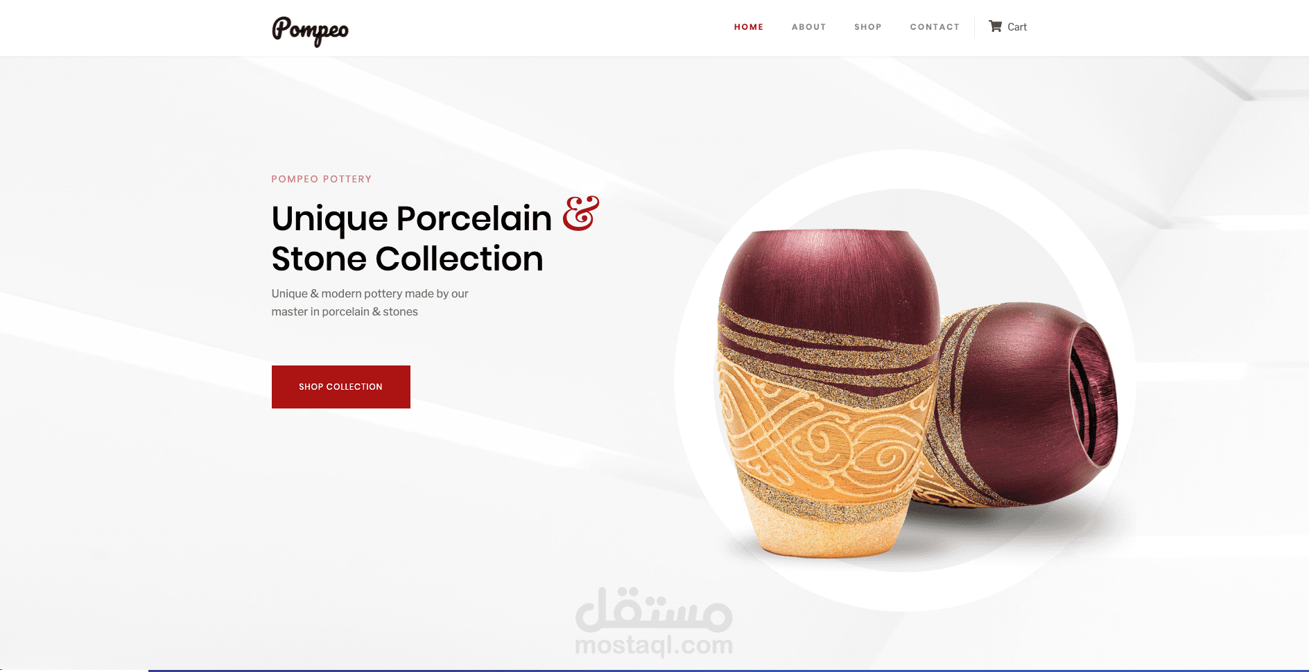تحويل تصميم Webflow إلى صفحة HTML متكاملة – قالب Pompeo Pottery