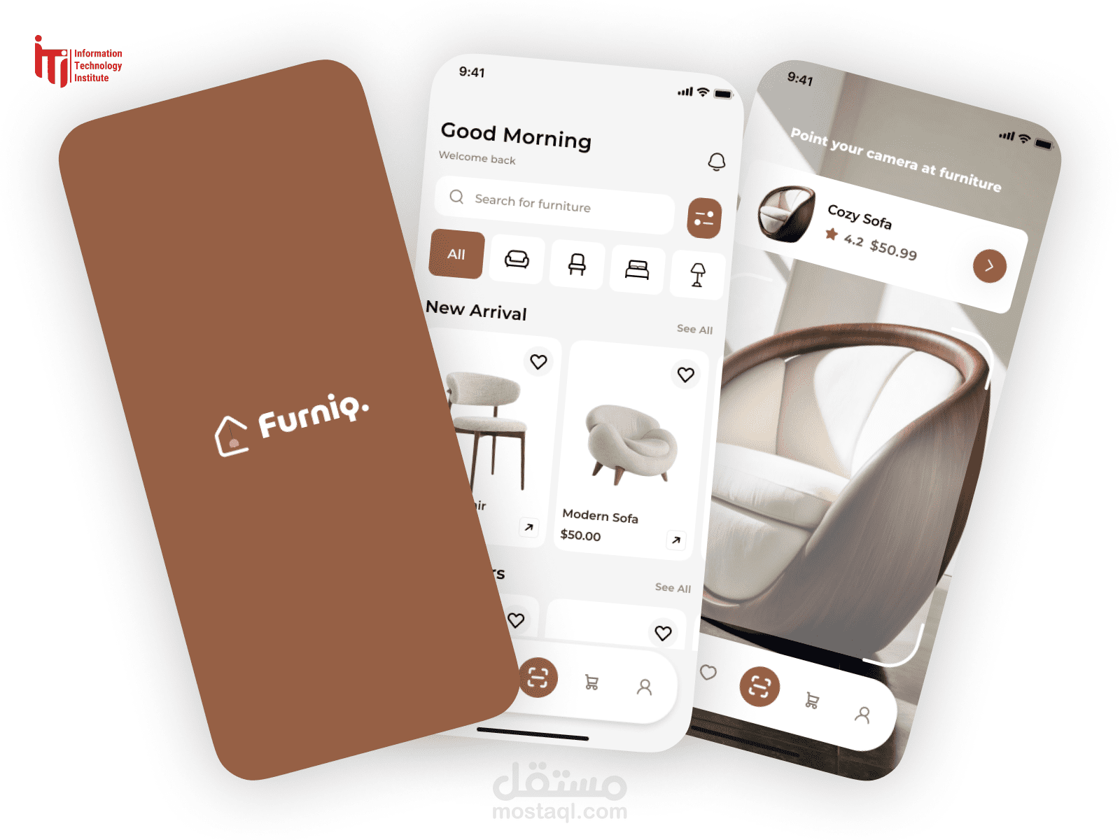 تصميم واجهة مستخدم لتطبيق تسوق أثاث -Furniq App ui design