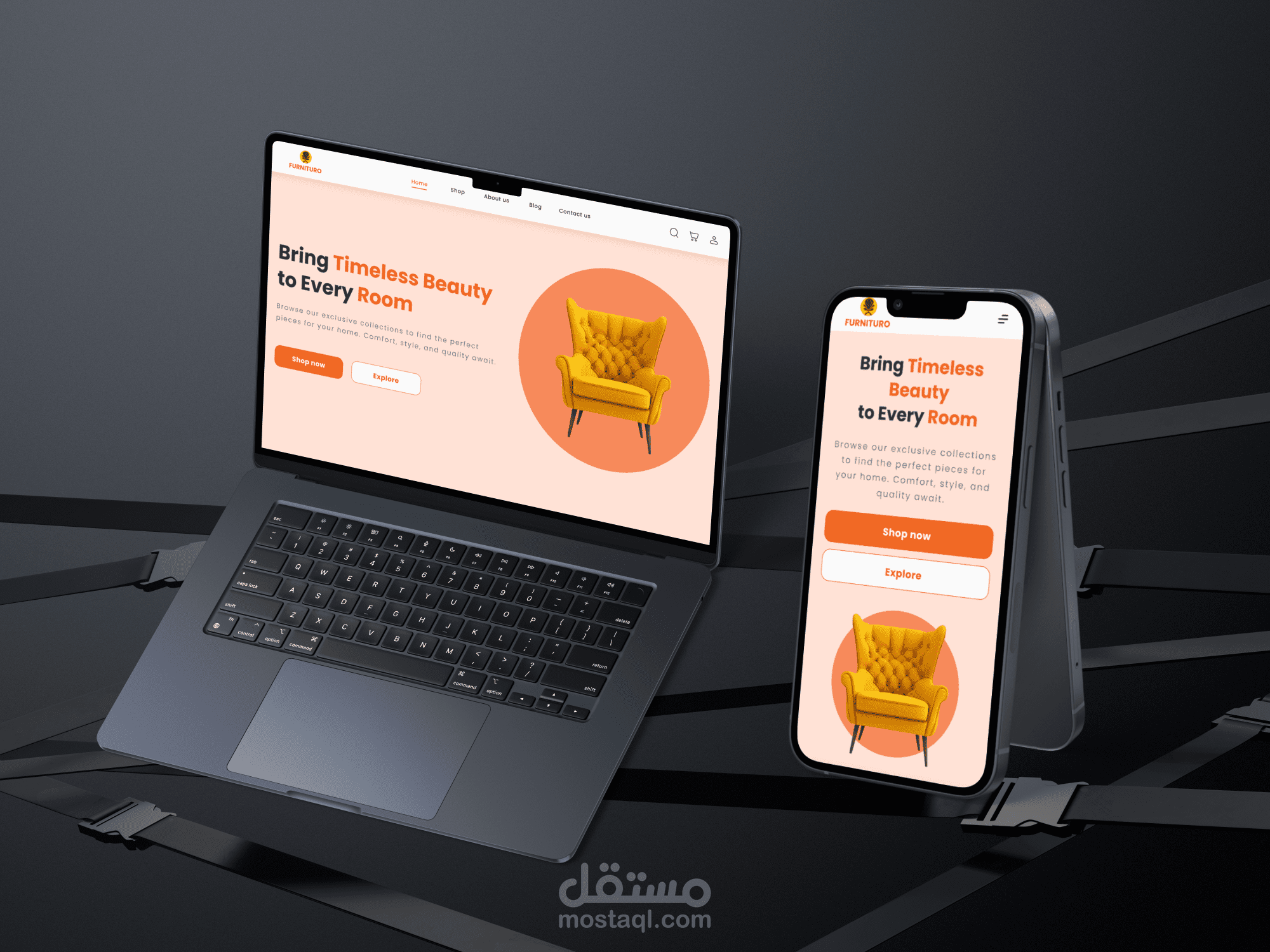 Responsive Landing Page Design for Furniture Store | تصميم صفحة هبوط متجاوبة لمتجر أثاث
