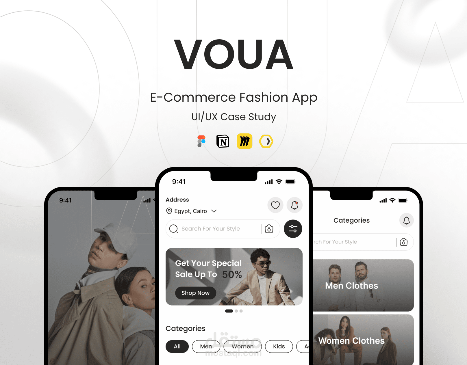 تطبيق موبايل للتجارة الإلكترونية – Fashion E-commerce Mobile App