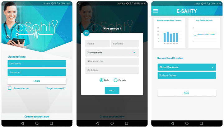 Android App - E-Sahty health tracker