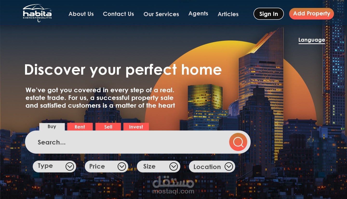 Habita Real Estate Website redesign