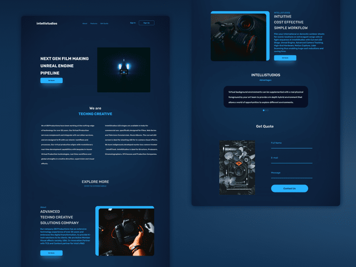 intellistudios landing page