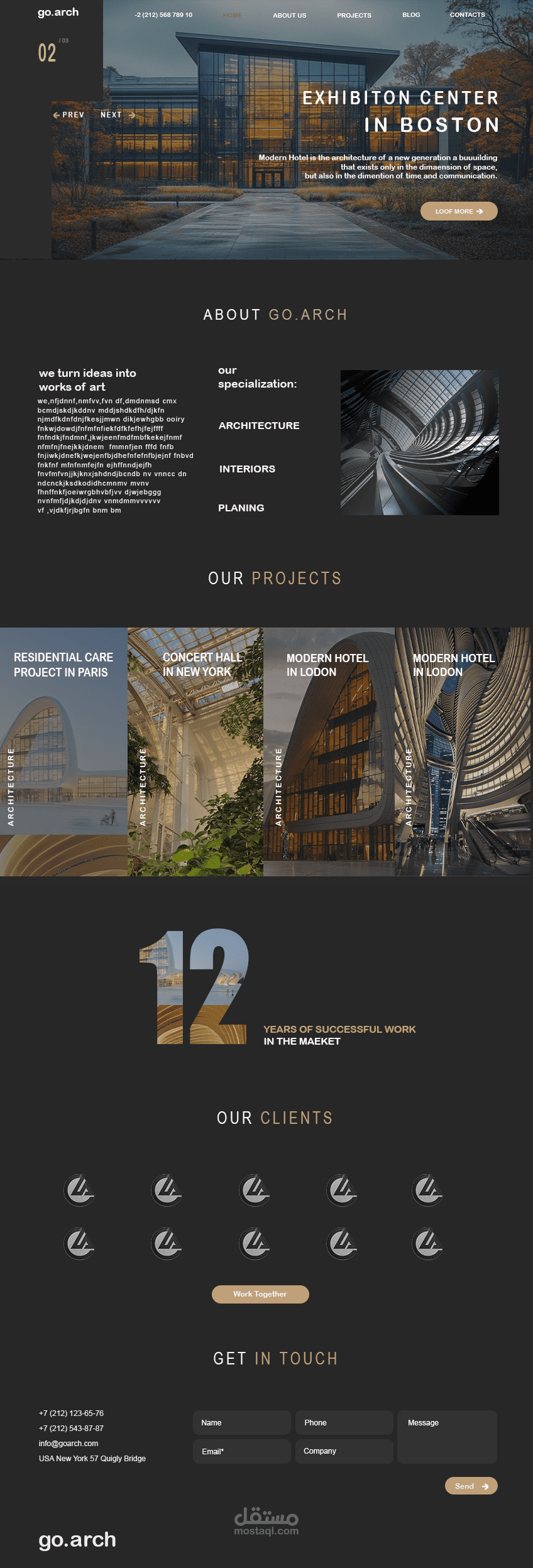 تصميم موقع احترافي لمكتب معماري
