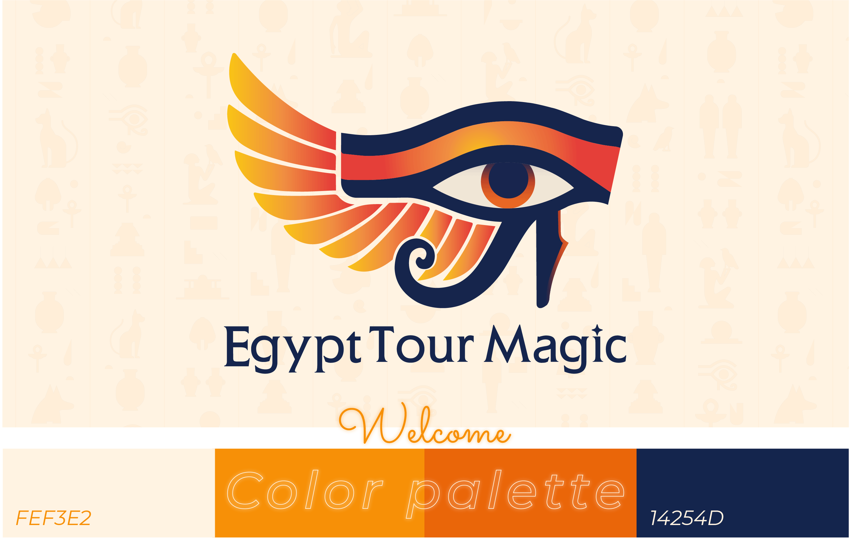 Egypt Tour Magic Logo  شعار احترافي مستوحى من الحضارة المصرية القديمة - هوية بصرية ساحرة