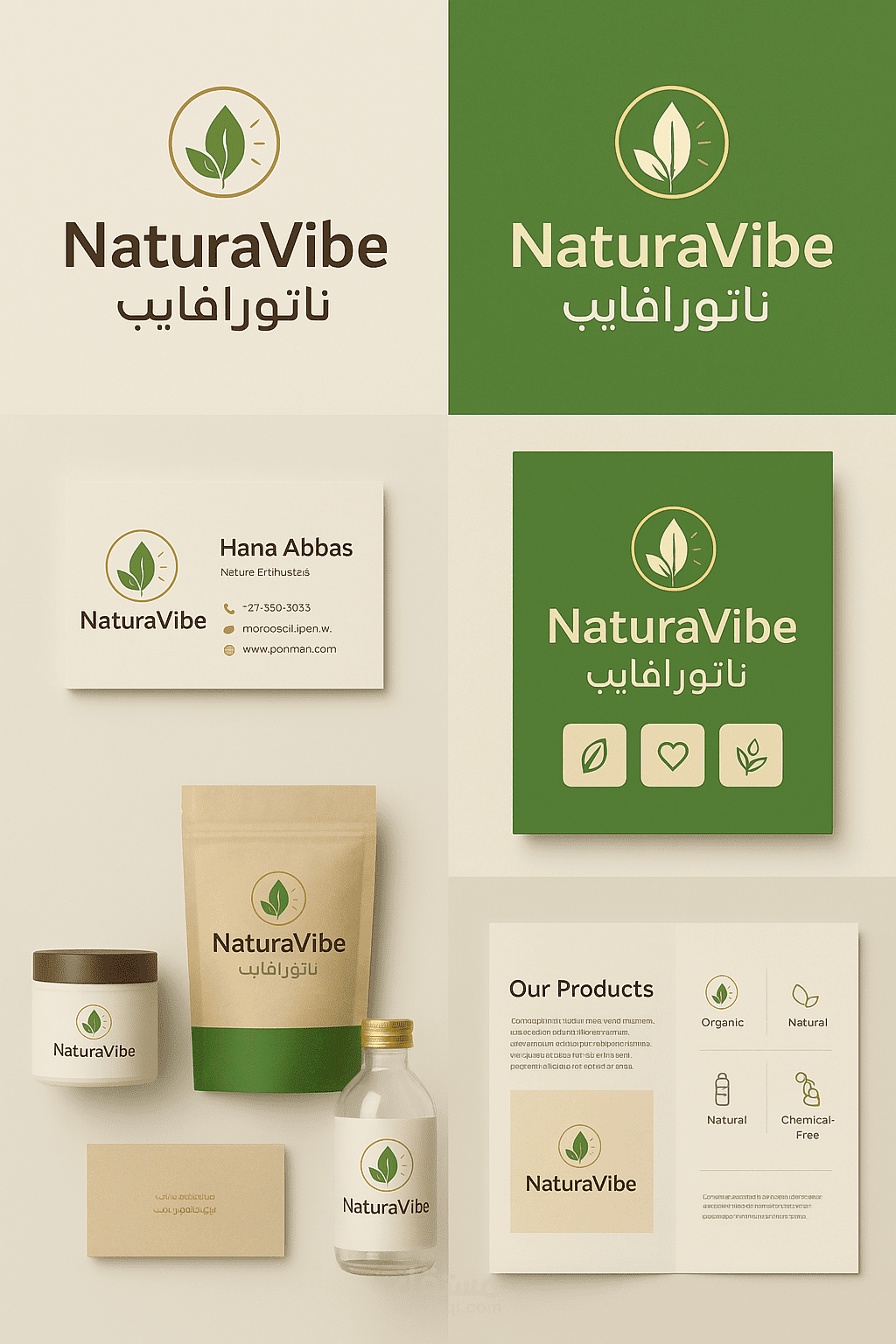 هوية بصرية كاملة لبراند NaturaVibe
