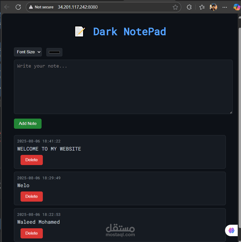 Project: Deploy a Note-Taking Website on AWS using Ansible
