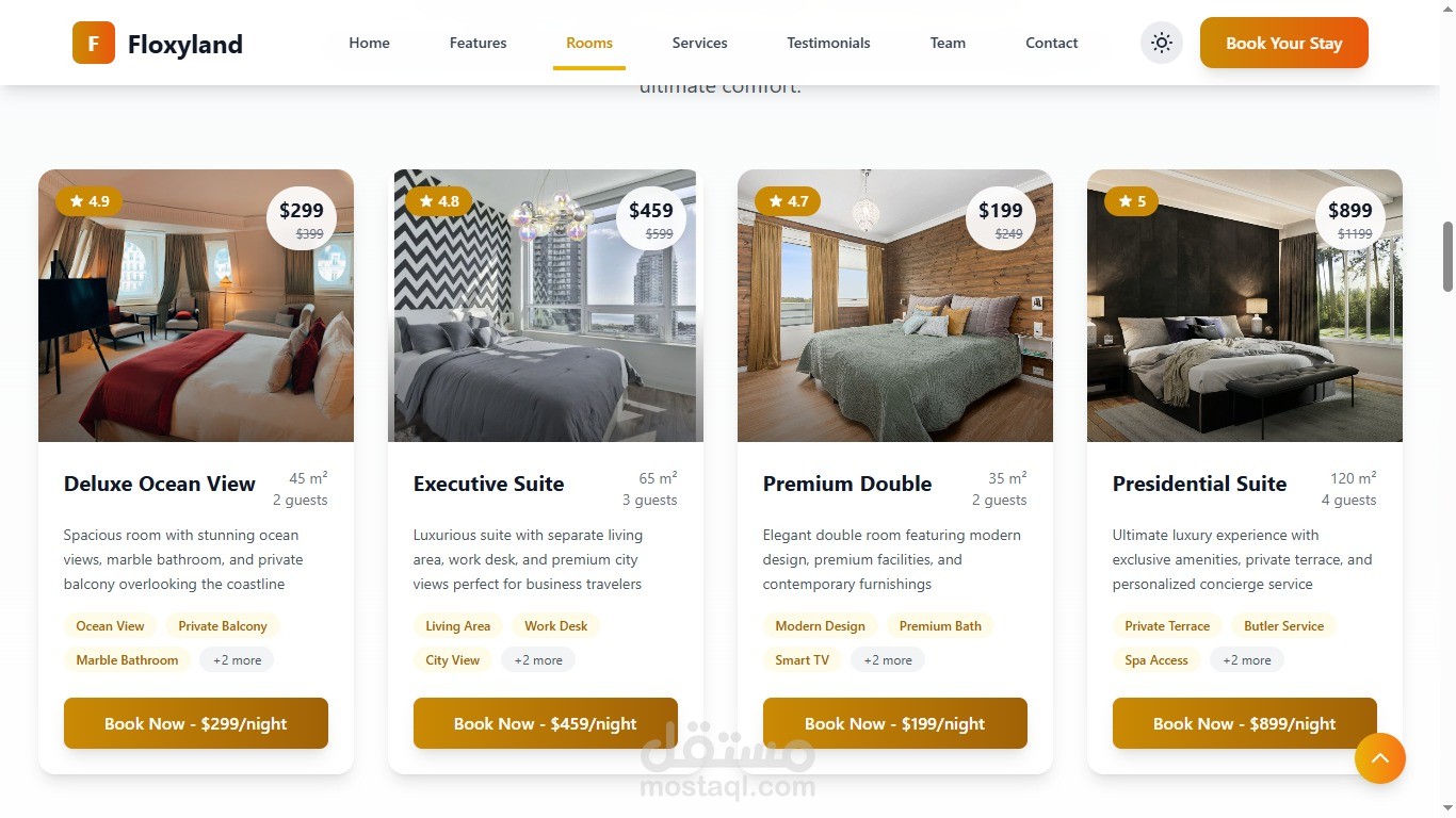 FloxyLand – Luxury Hotel & Resort Landing Page