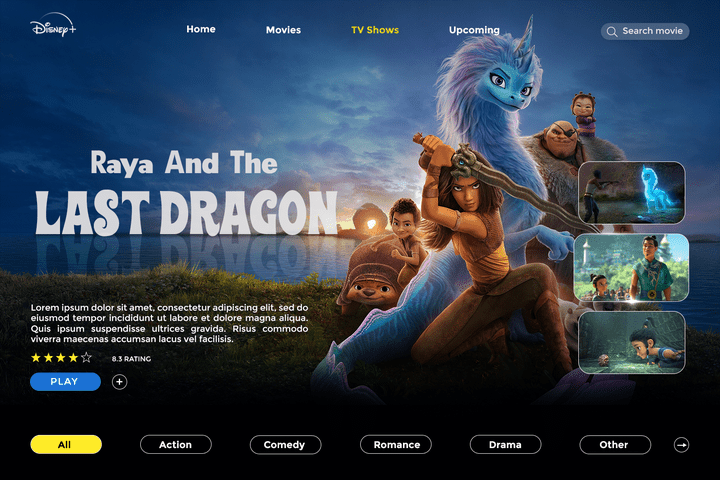 landing page of Disney+ website