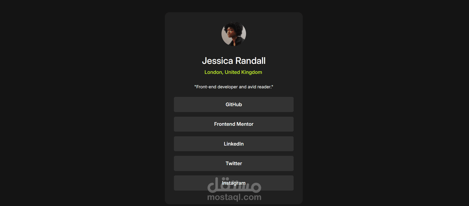 Social links profile