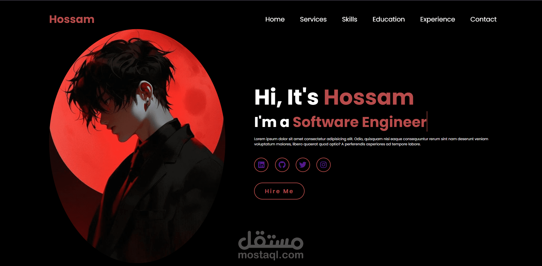 هو بورتفوليو شخصي لي اقدم من خلاله خدماتي ومهاراتي وخبراتي بشكل احترافي