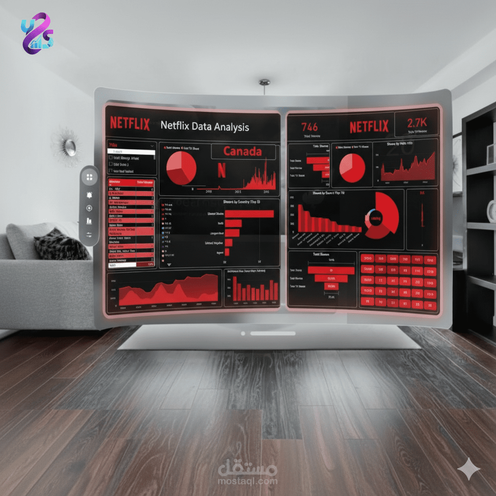 تحليل بيانات لشركة نتفليكس وانشاء لوحة معلومات (Dashboard)