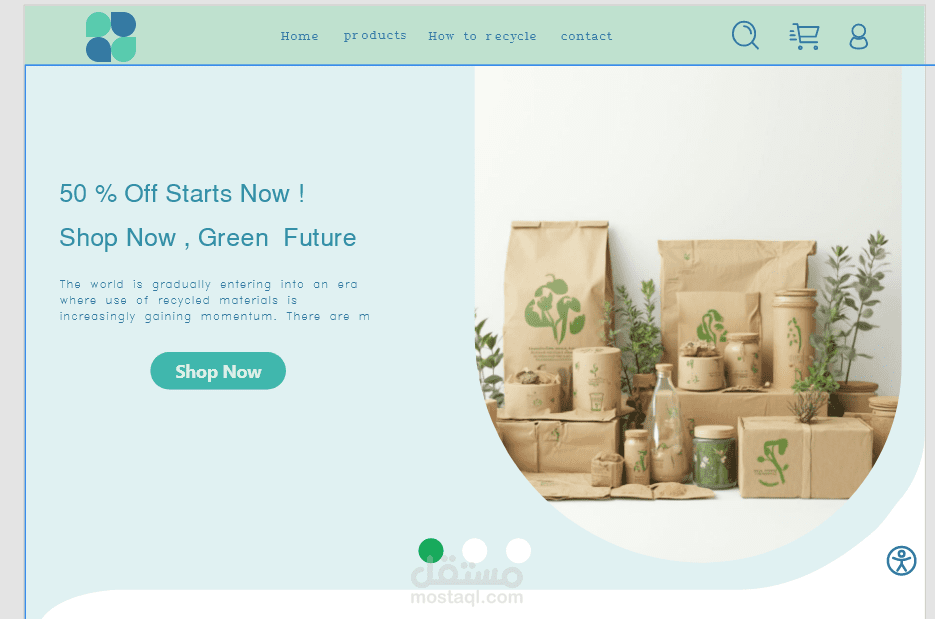 recycle project hero section design