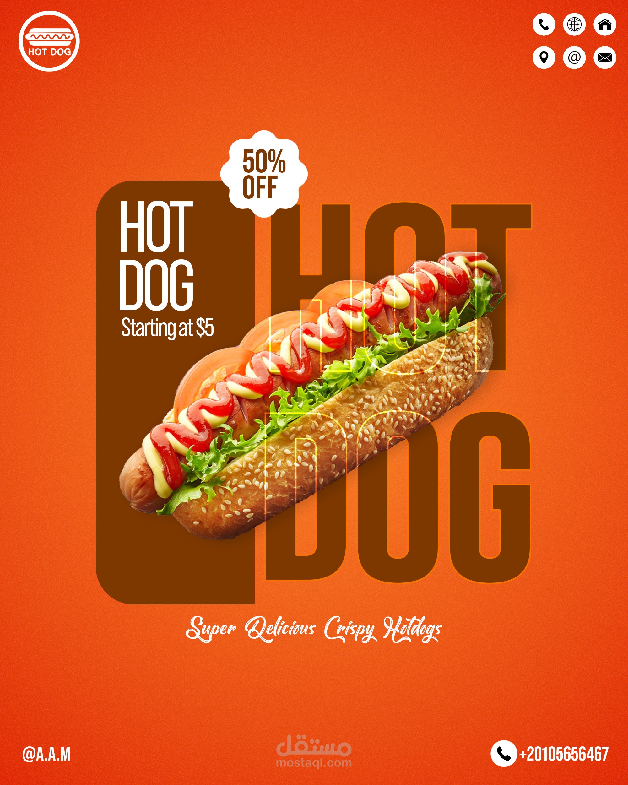 Delicious Hotdog Ad Poster