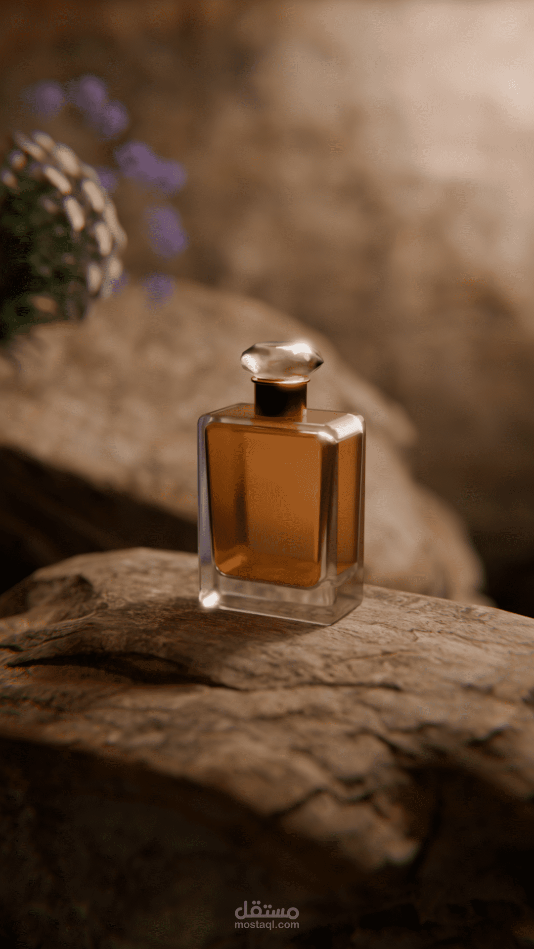 صورة عطر في الطبيعه , ويعكس جمال المكان رائحت العطر الجذابه