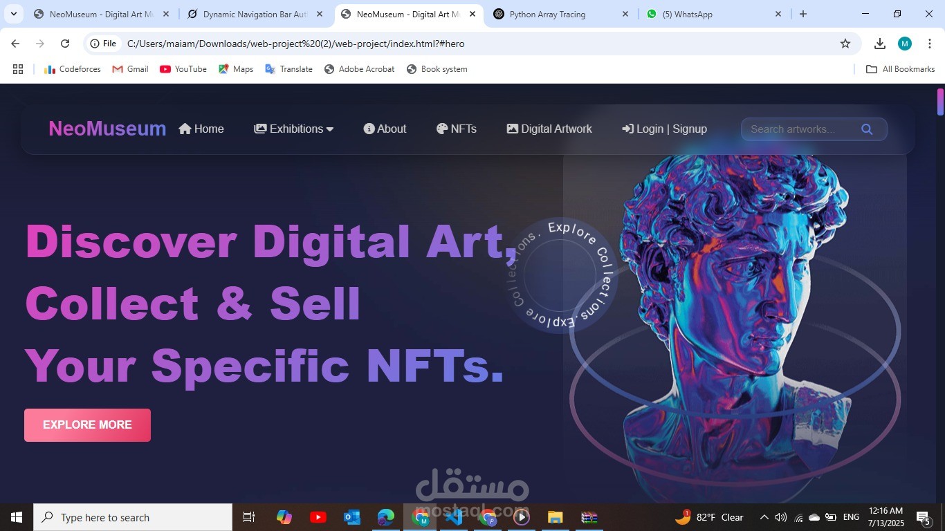 NeoMuseum – Digital Art Museum Website