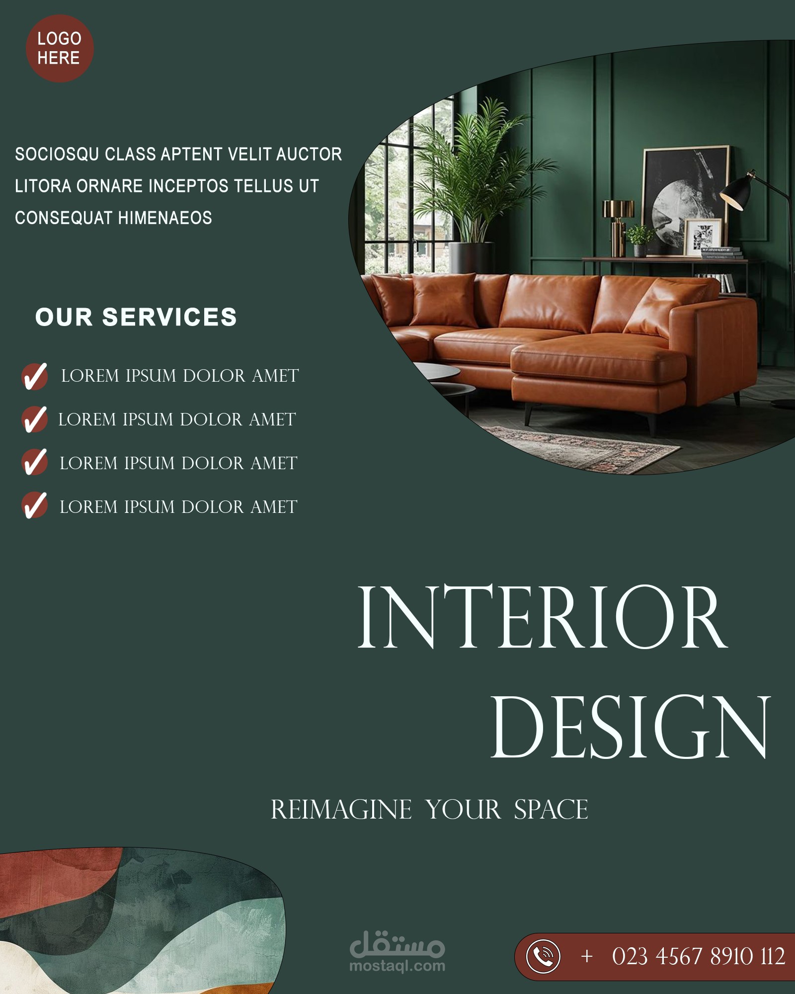 تصميم interior design flyer