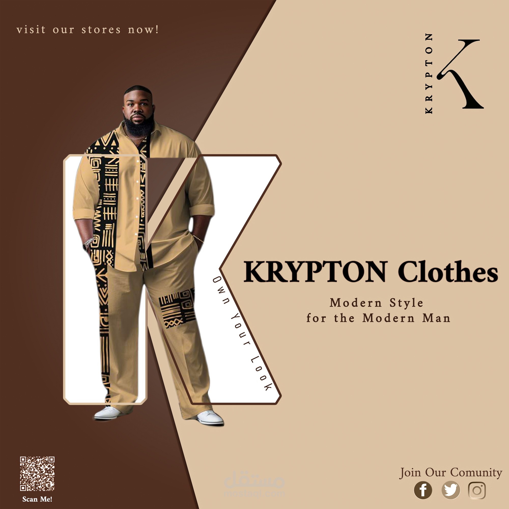 Krypton Clothes: Logo & Social Media Design