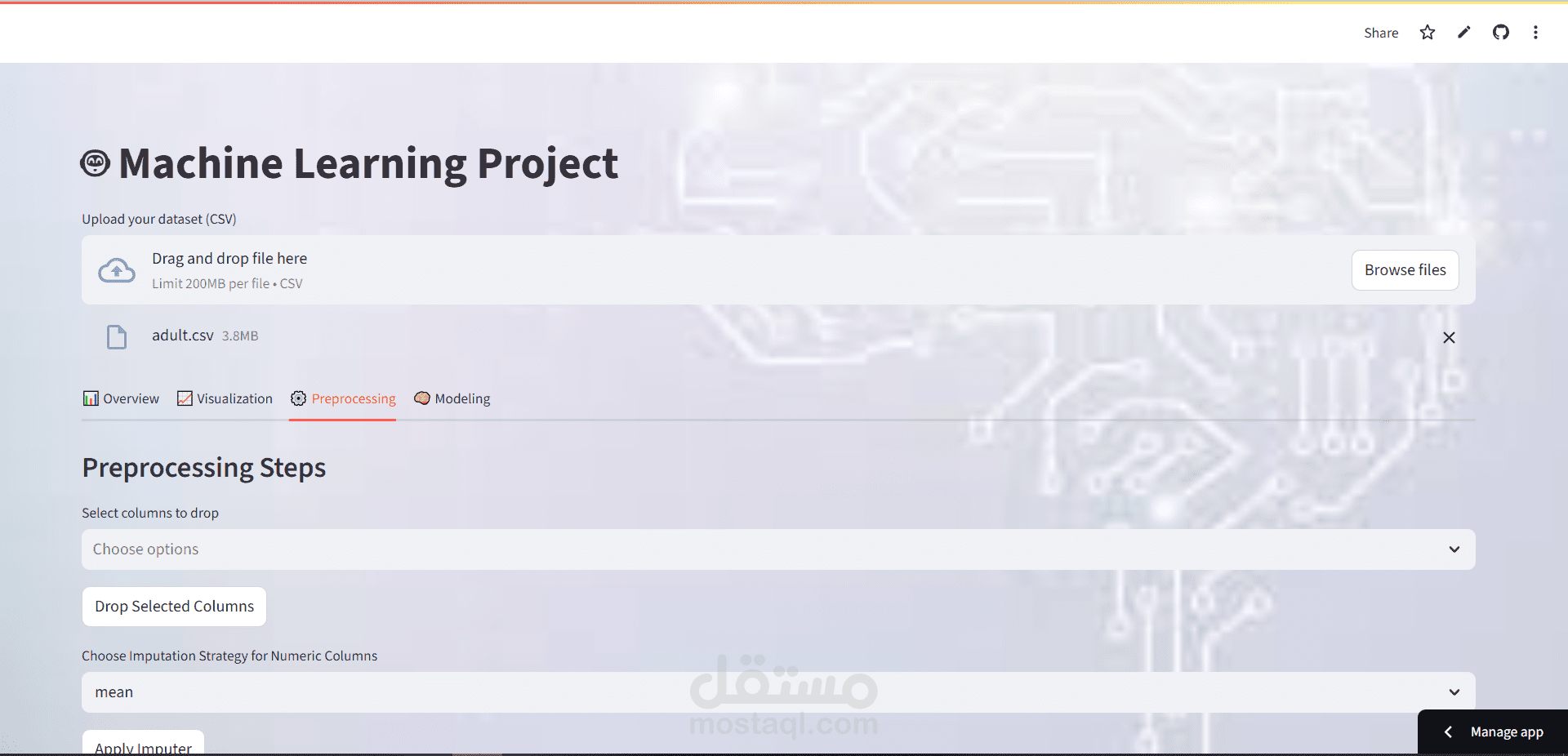 Machine Learning Web App – Interactive Data Analysis & Modeling