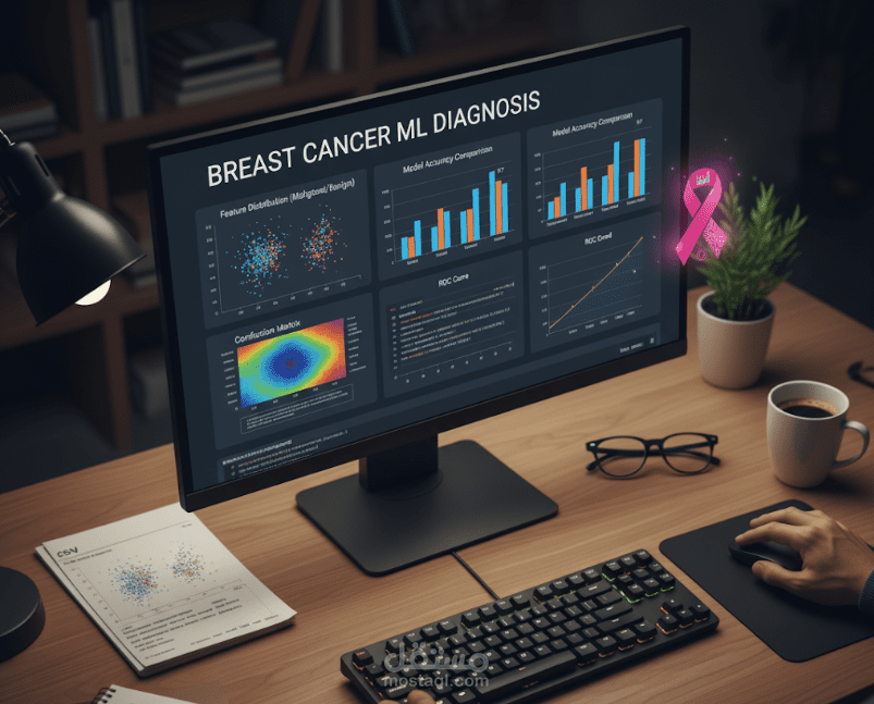 التنبؤ بتشخيص سرطان الثدي باستخدام تعلم الآلة (Machine Learning)