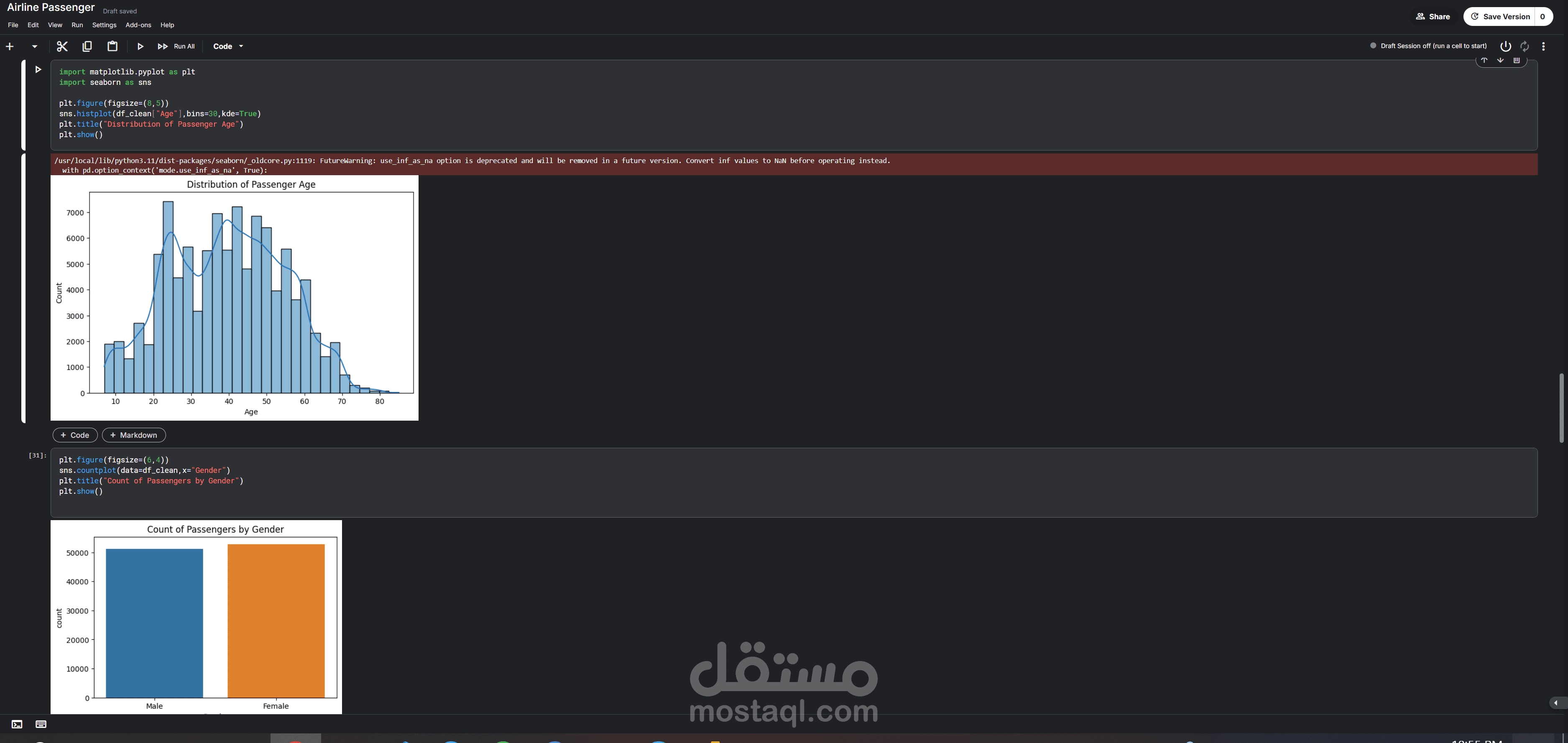 تحليل بيانات ركاب خطوط جوية باستخدام Python