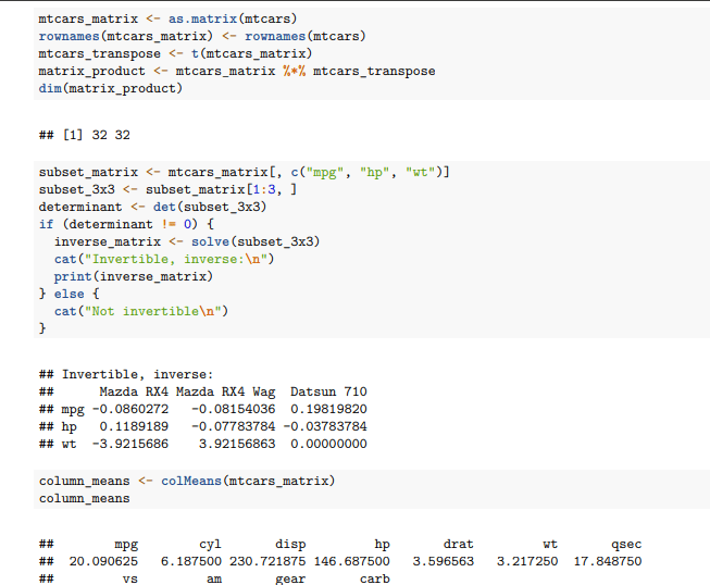 analyzes the mtcars dataset
