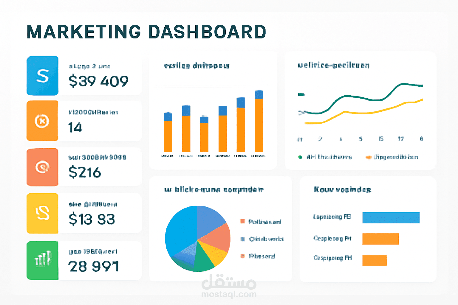 تصميم Marketing Dashboard تفاعلي لتحليل الحملات التسويقية باستخدام Excel
