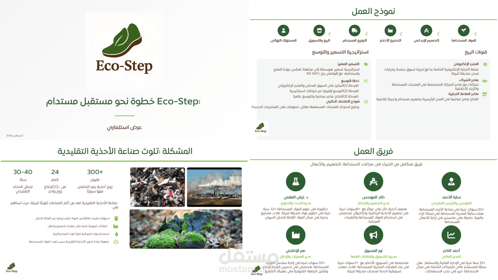 تصميم عرض استثماري لشركة "Eco-Step"