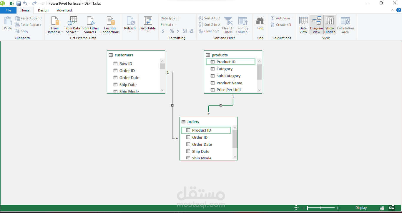 "ربط وتنظيف البيانات باستخدام Power Query (Primary Key & Foreign Key)"