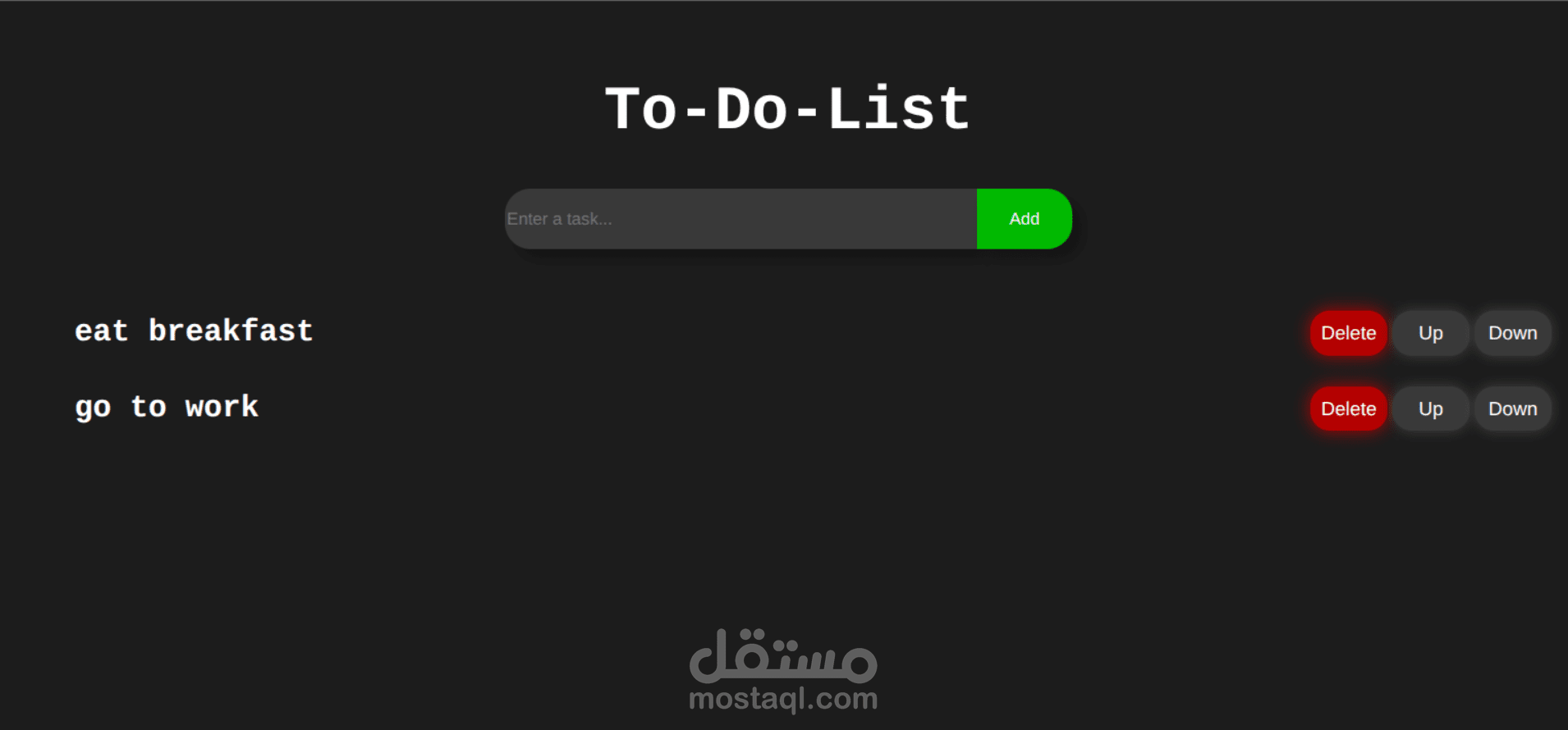 To-Do List تفاعلية باستخدام React وJavaScript