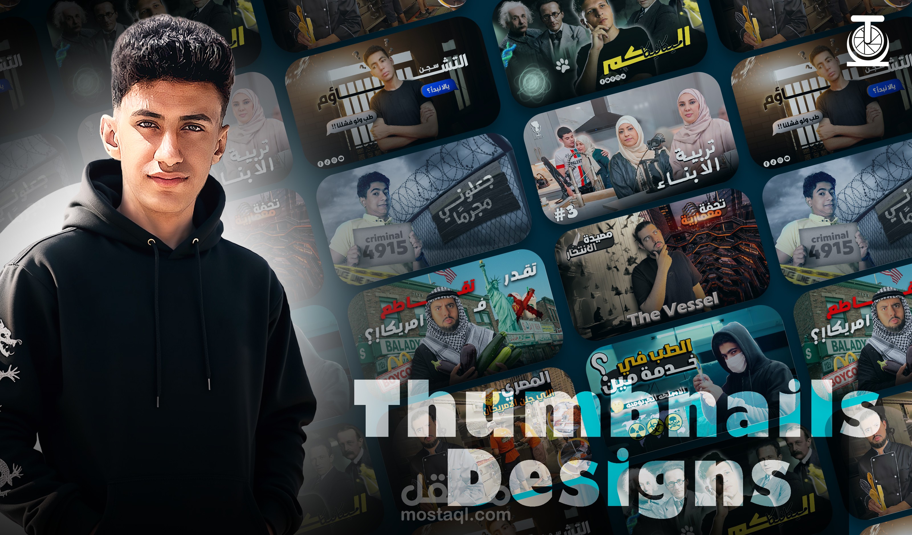 تصميم صور مصغره لسلسلة فيديوهات بودكاست بإسم "قعدة ستات" (Thumbnails Design)