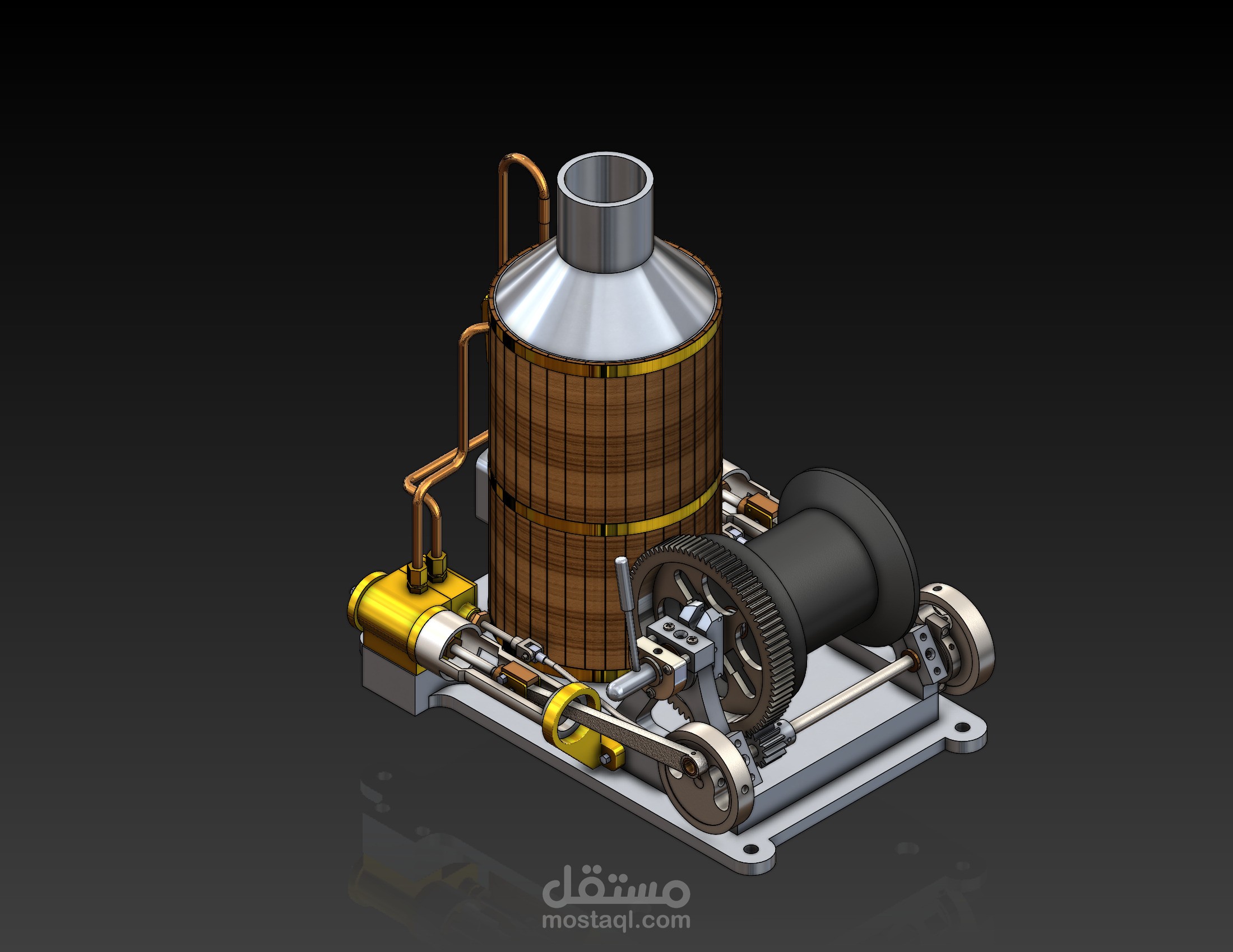 twin-cylinder horizontal steam engine