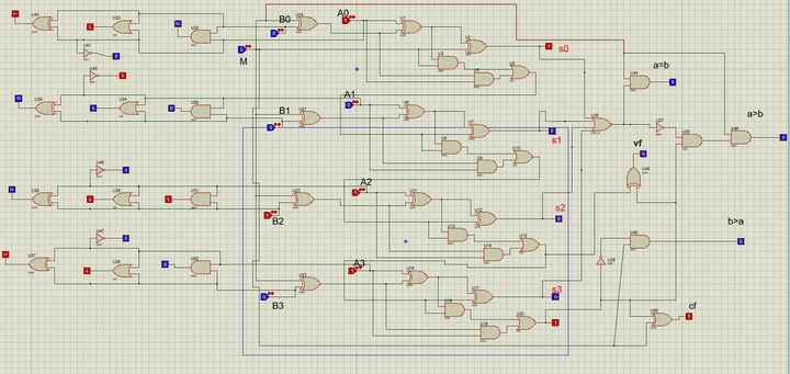 تصميم وتنفيذ دائرة حسابية ومنطقية 4-بت (4-bit Arithmetic & Logic Unit)